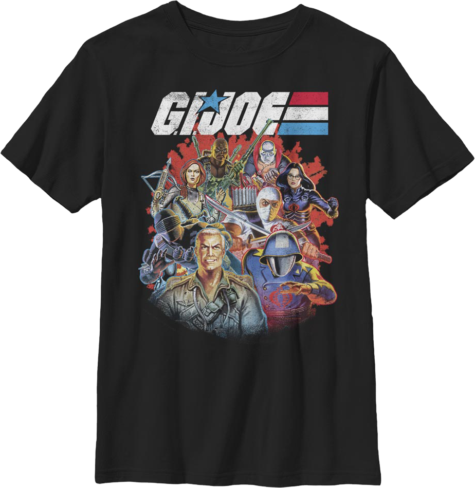 Boys Youth Characters Collage GI Joe Shirt