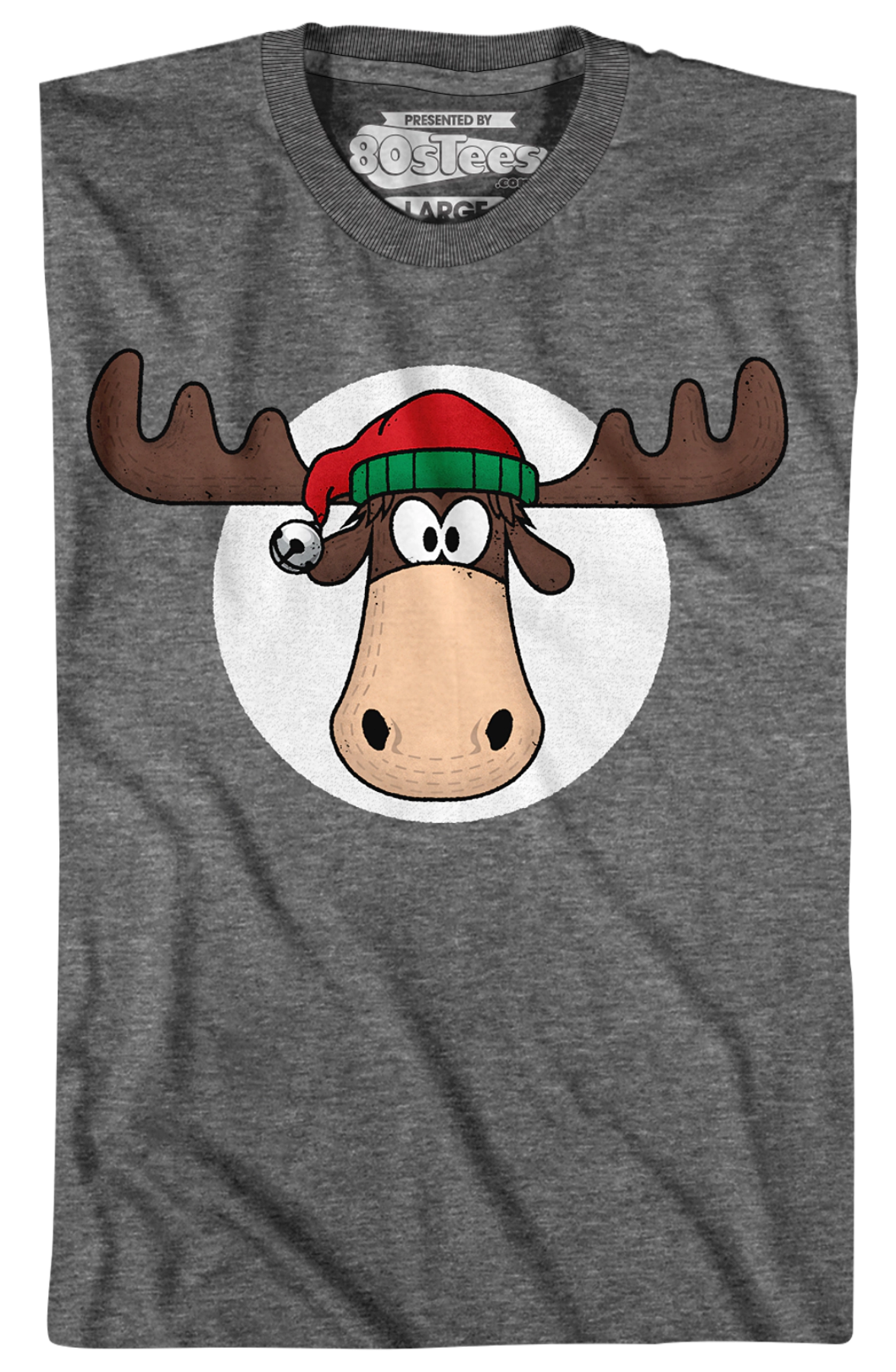 Moose Head With Santa Claus Hat Christmas Vacation T-Shirt