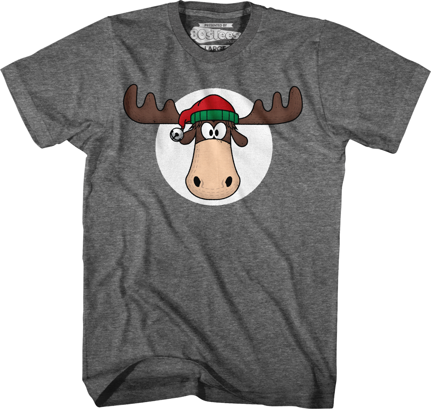 Moose Head With Santa Claus Hat Christmas Vacation T-Shirt