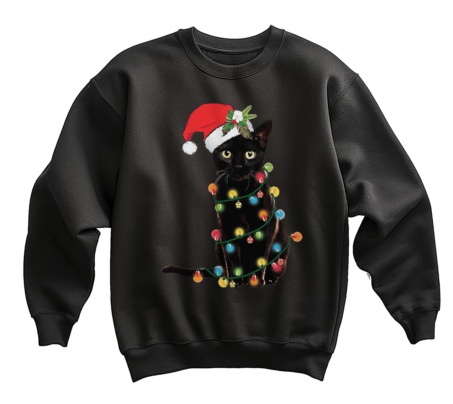 Cat-Christmas Lights Sweatshirt