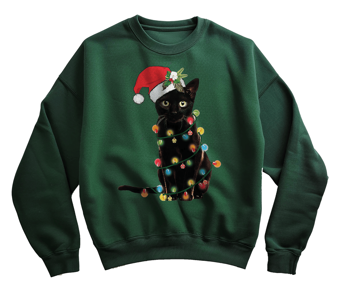 Cat-Christmas Lights Sweatshirt