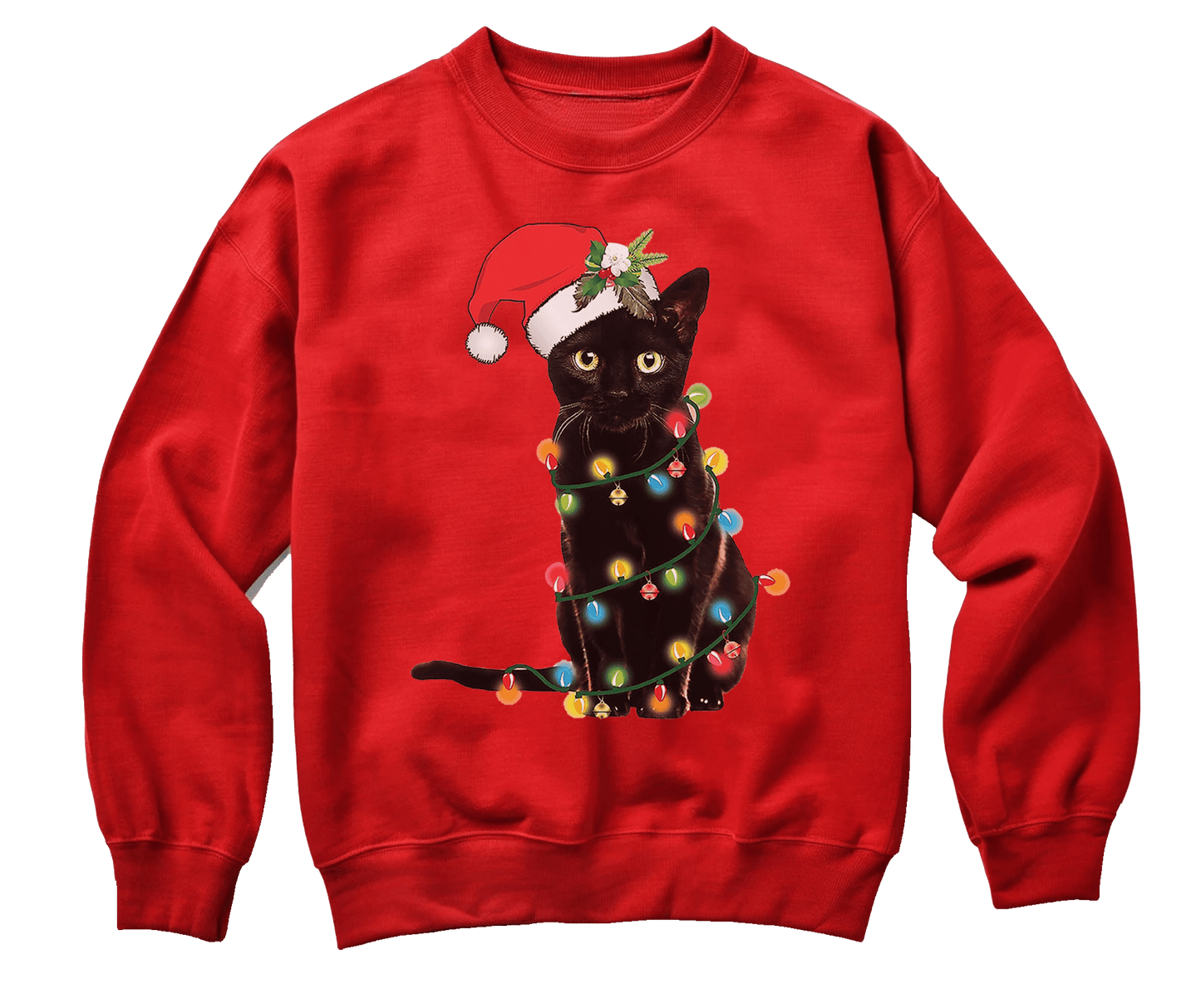 Cat-Christmas Lights Sweatshirt