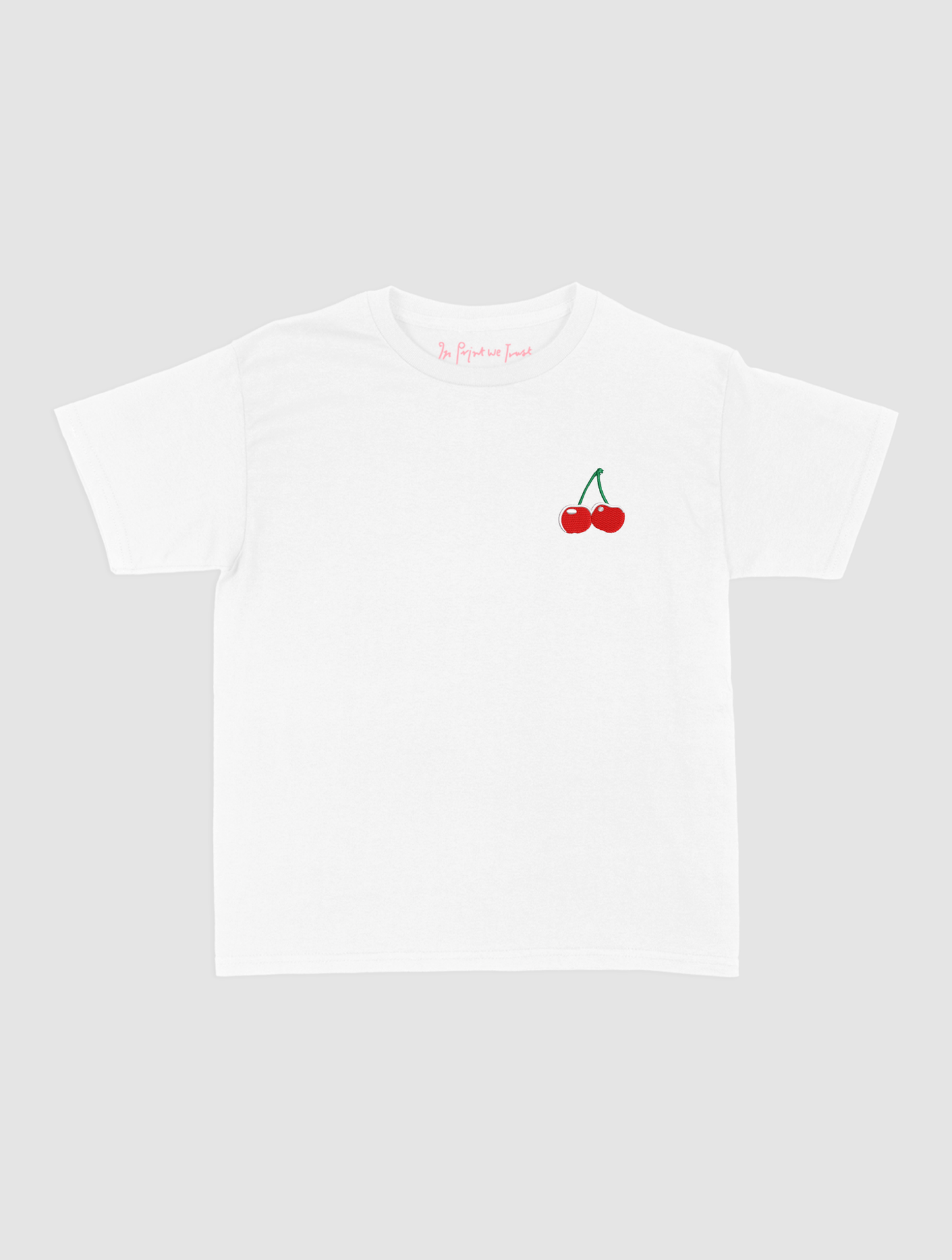 cherry embroidered baby tee