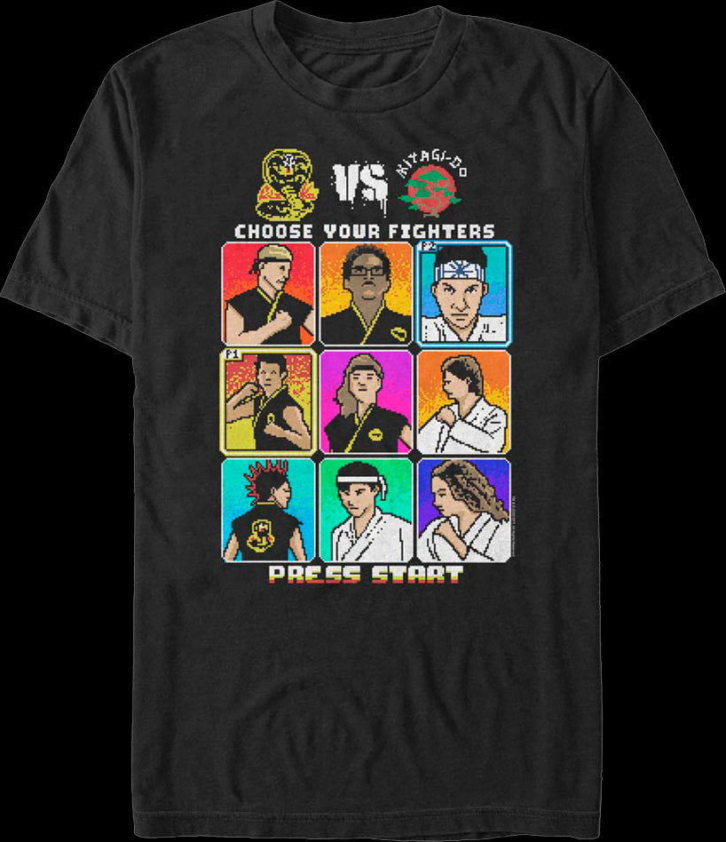 Choose Your 8-Bit Fighters Cobra Kai T-Shirt
