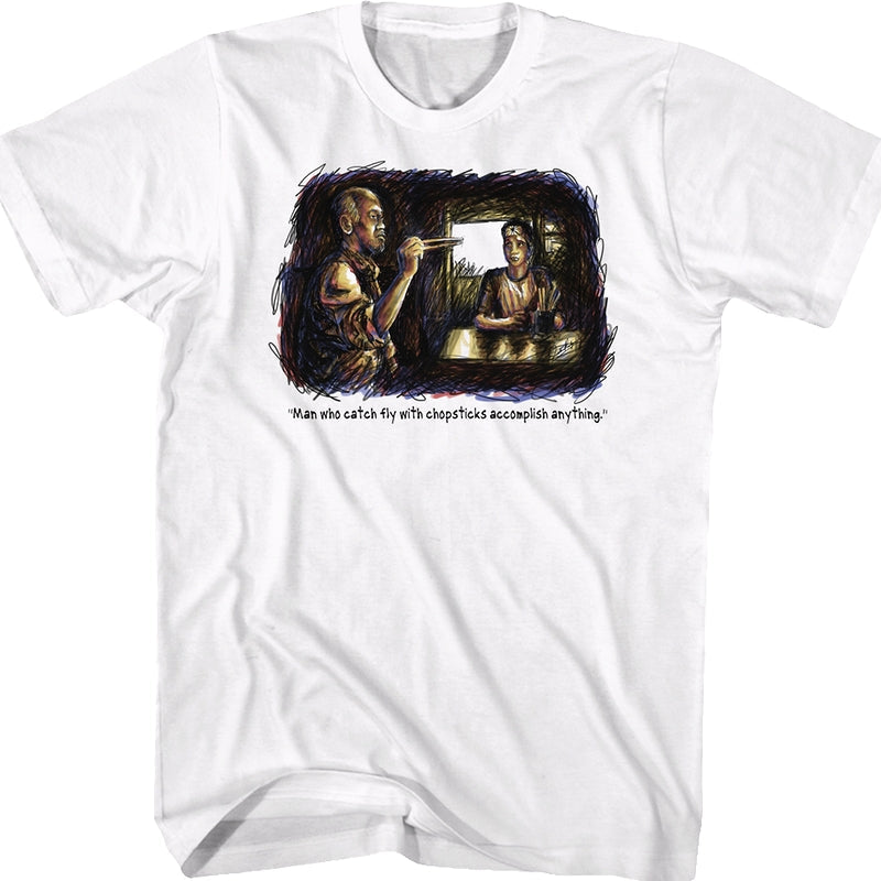 Chopsticks Sketch Karate Kid T-Shirt