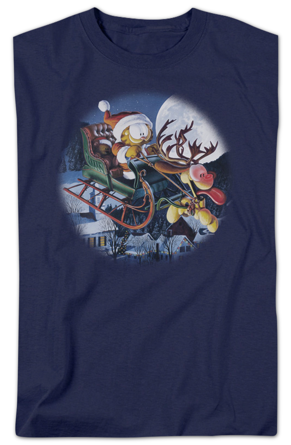 Christmas Sleigh Ride Garfield T-Shirt