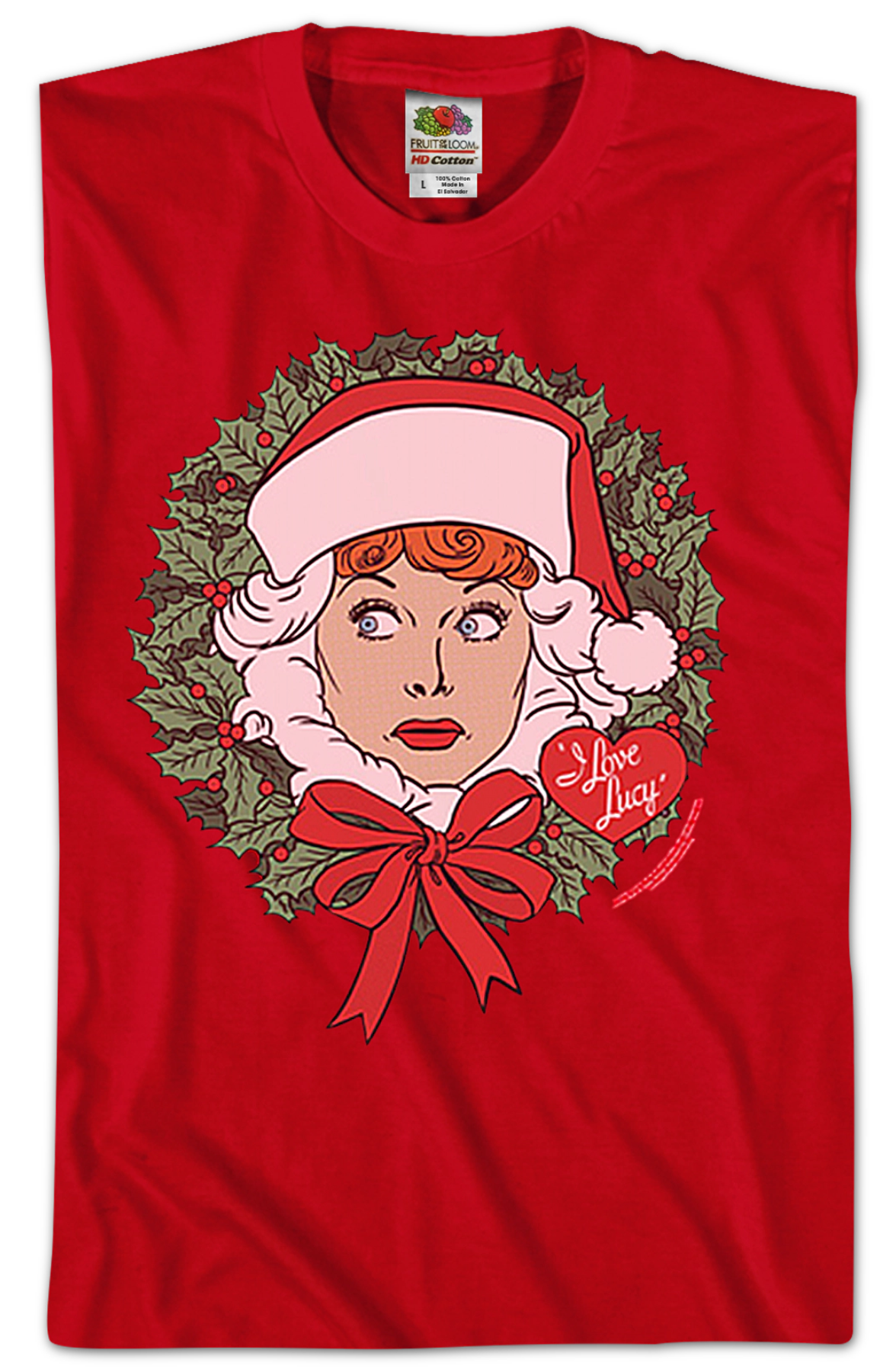 Christmas Wreath I Love Lucy T-Shirt