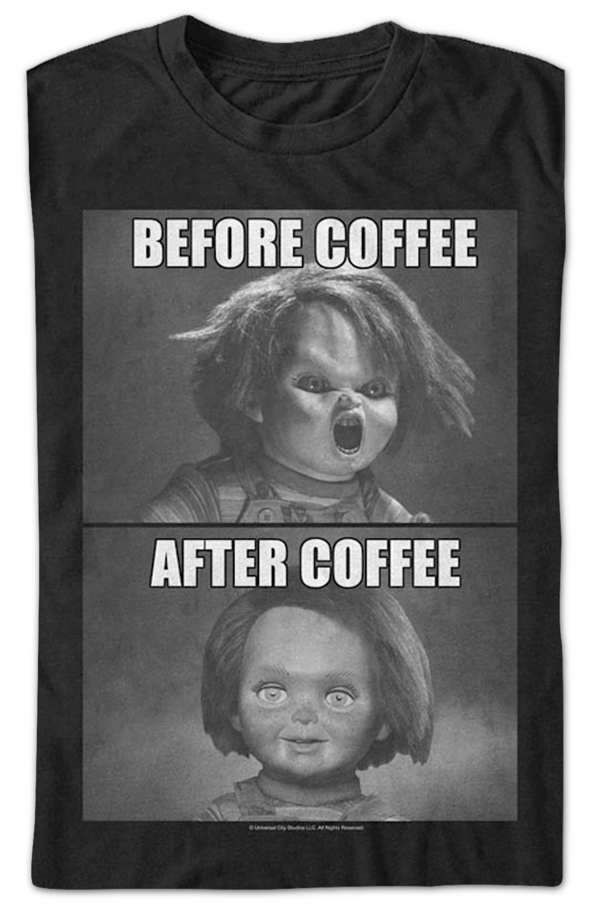 Chucky Before And After Coffee Child's Play T-Shirt