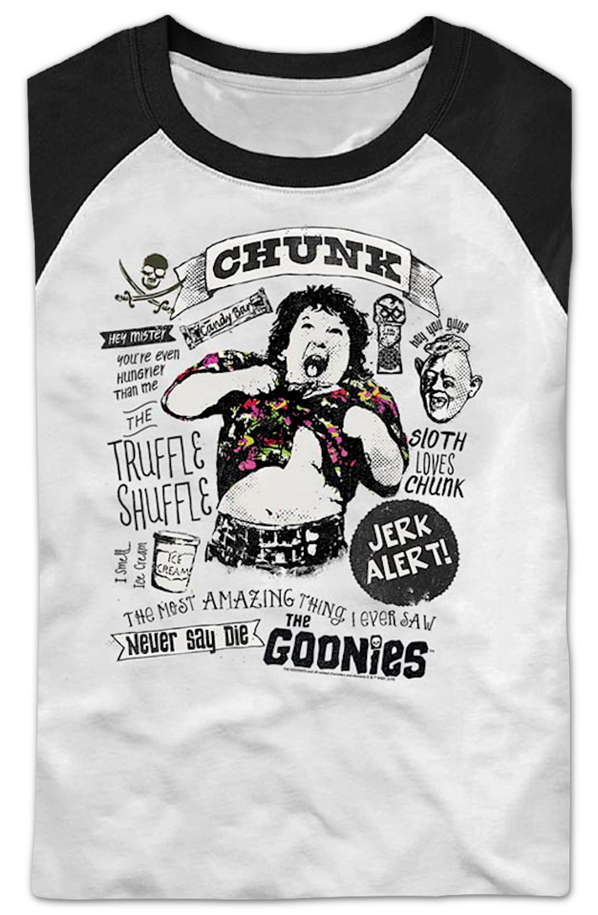 Chunk Collage Goonies Raglan Baseball Shirt