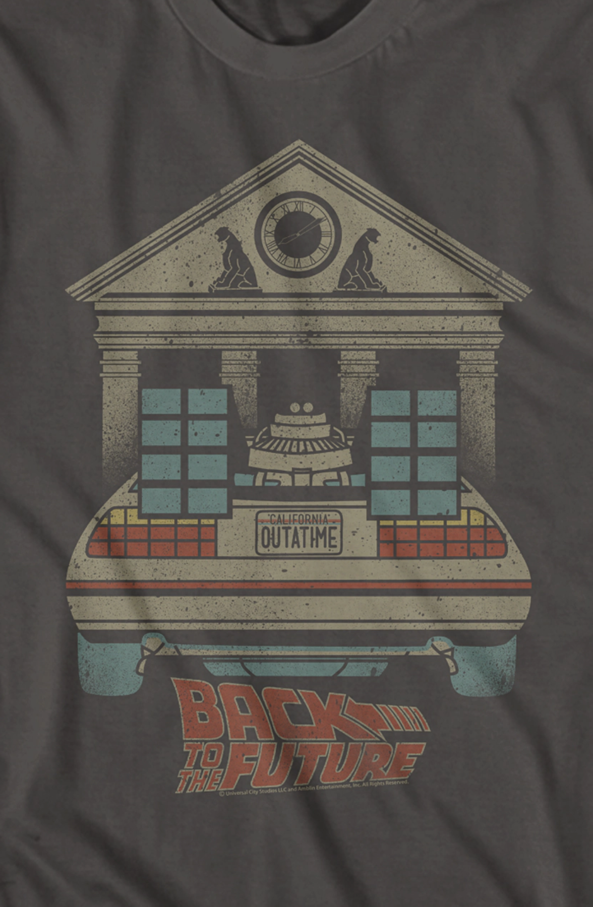 DeLorean And Clock Tower Back To The Future T-Shirt