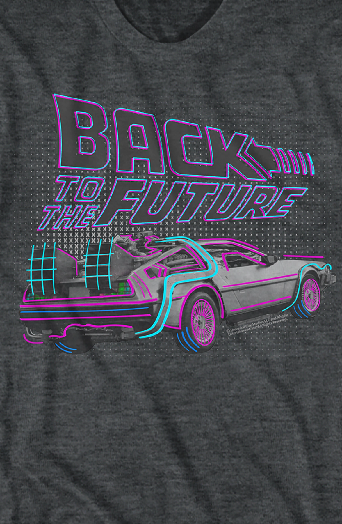 DeLorean Neon Outline Back To The Future T-Shirt