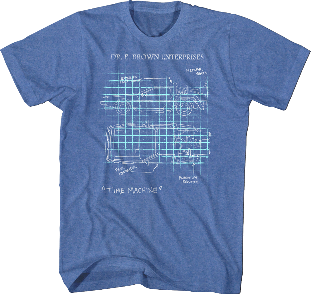 Delorean Schematic Back To The Future T-Shirt