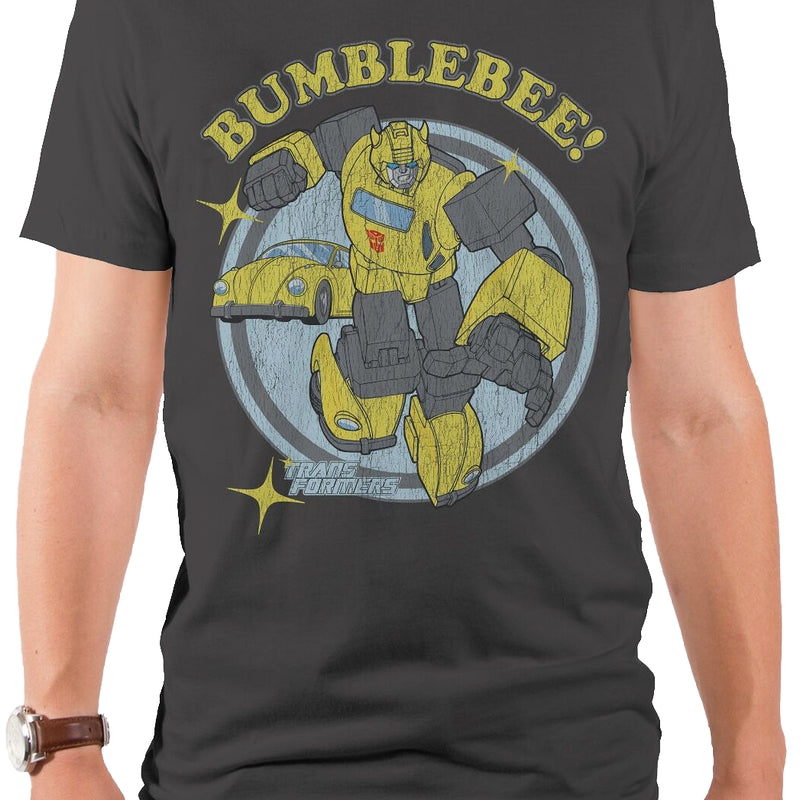Distressed Bumblebee Transformers T-Shirt