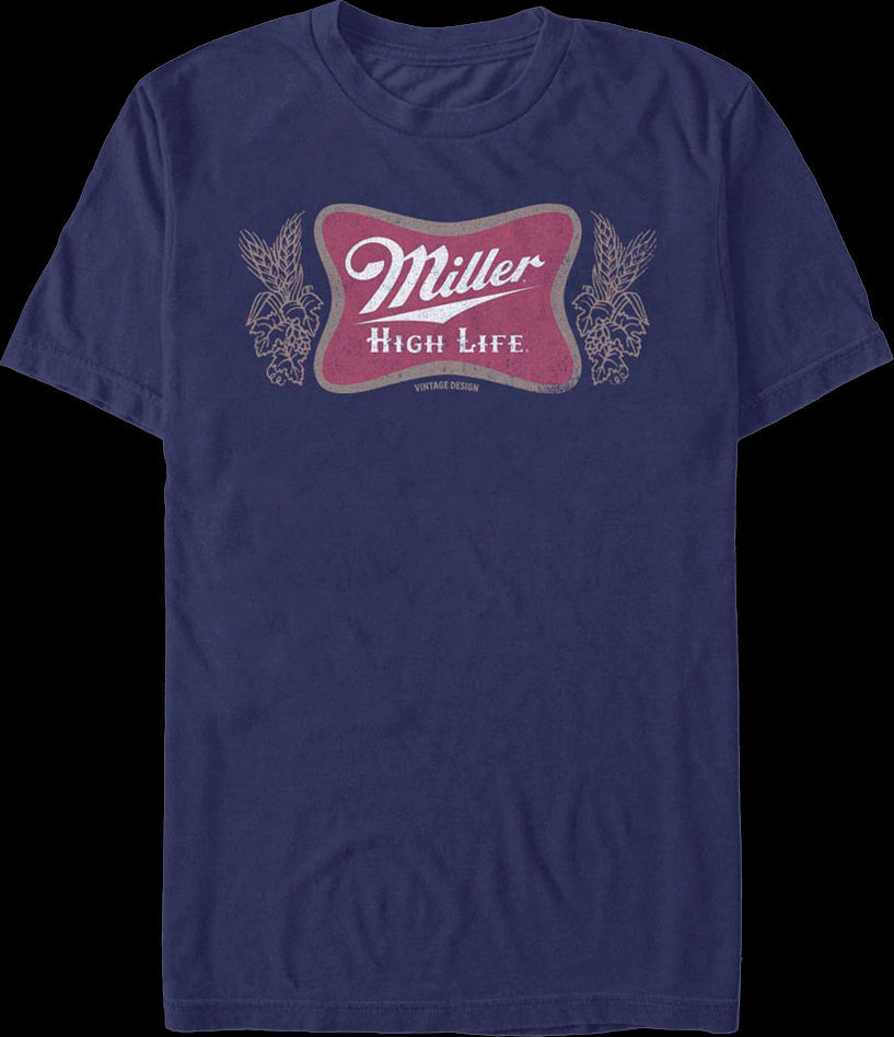 Distressed Charcoal Logo Miller High Life T-Shirt
