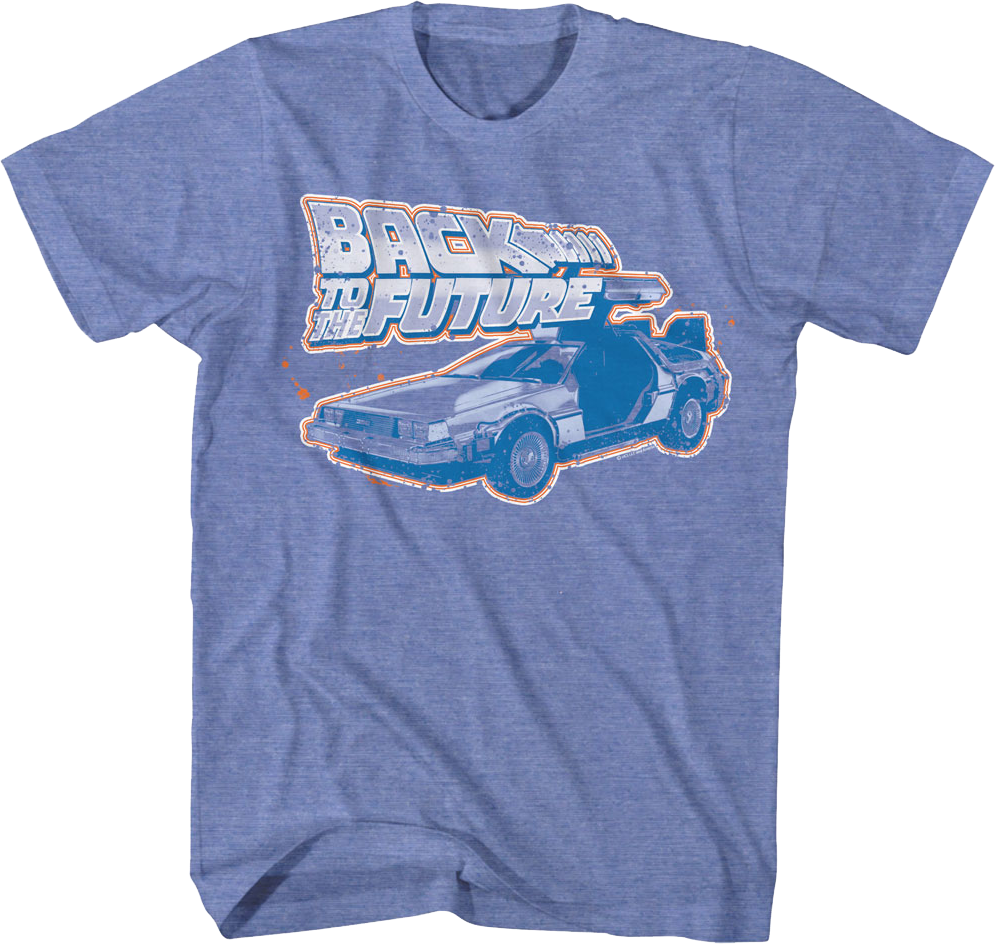Distressed DeLorean Paint Splatter Back To The Future T-Shirt