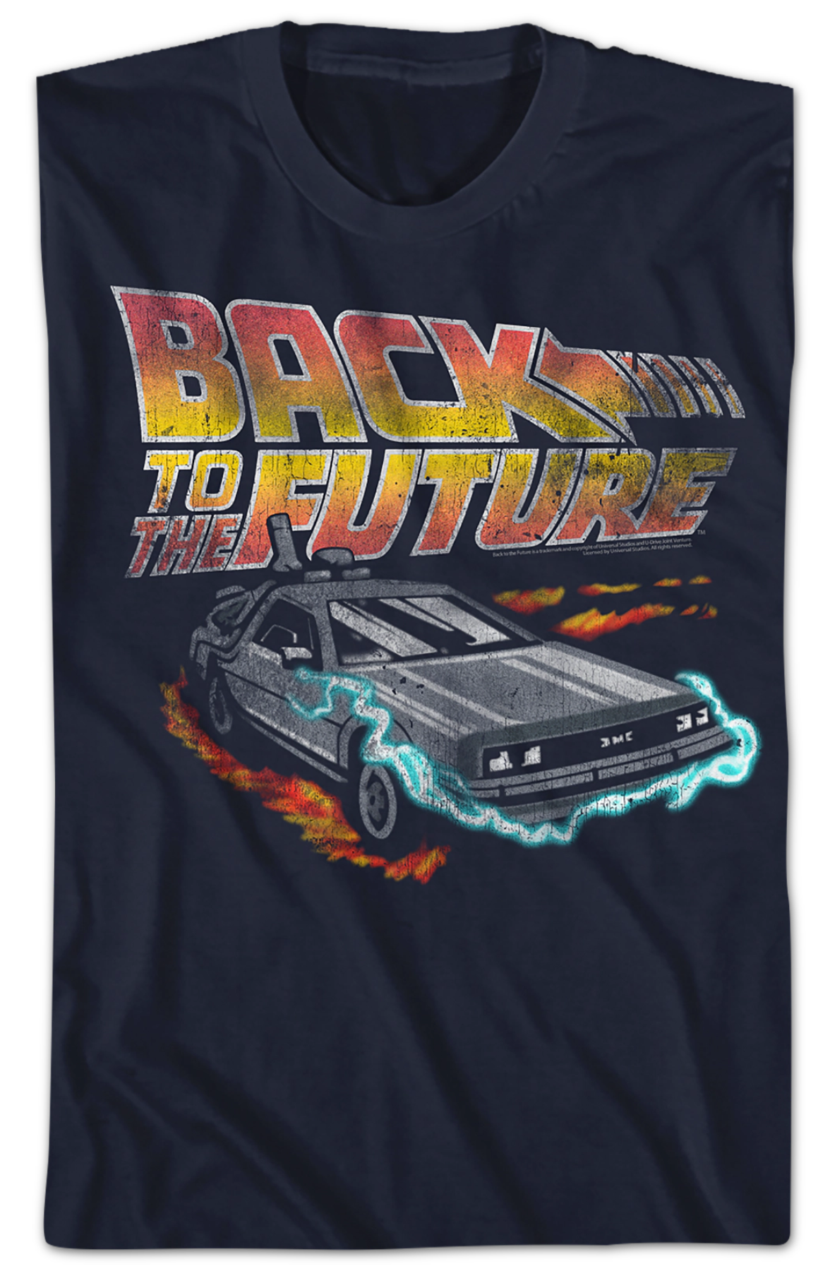 Distressed DeLorean Time Machine Back To The Future T-Shirt