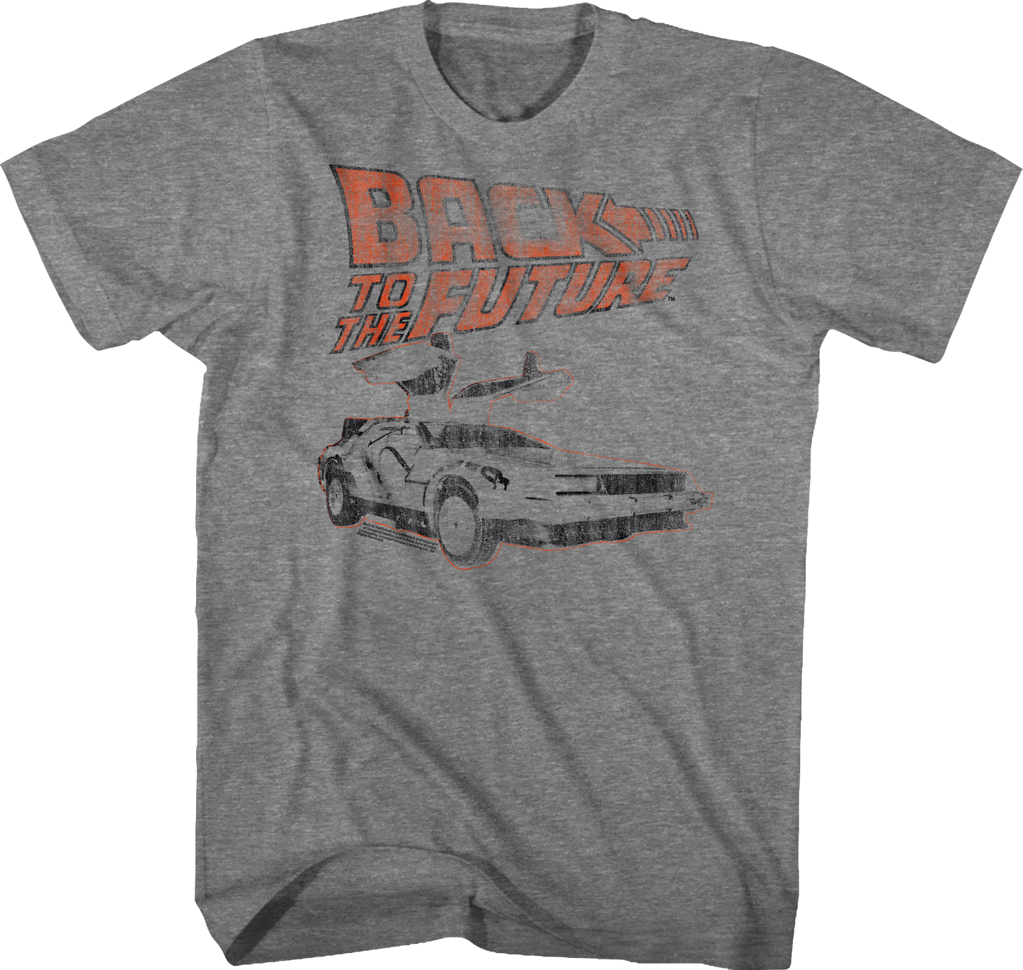 Distressed Logo And DeLorean Back To The Future T-Shirt