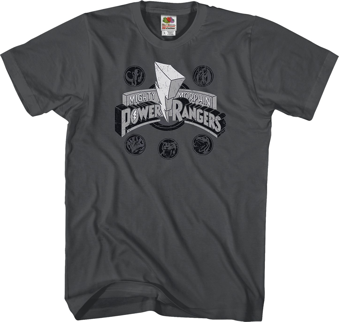 Distressed Logo Mighty Morphin Power Rangers T-Shirt