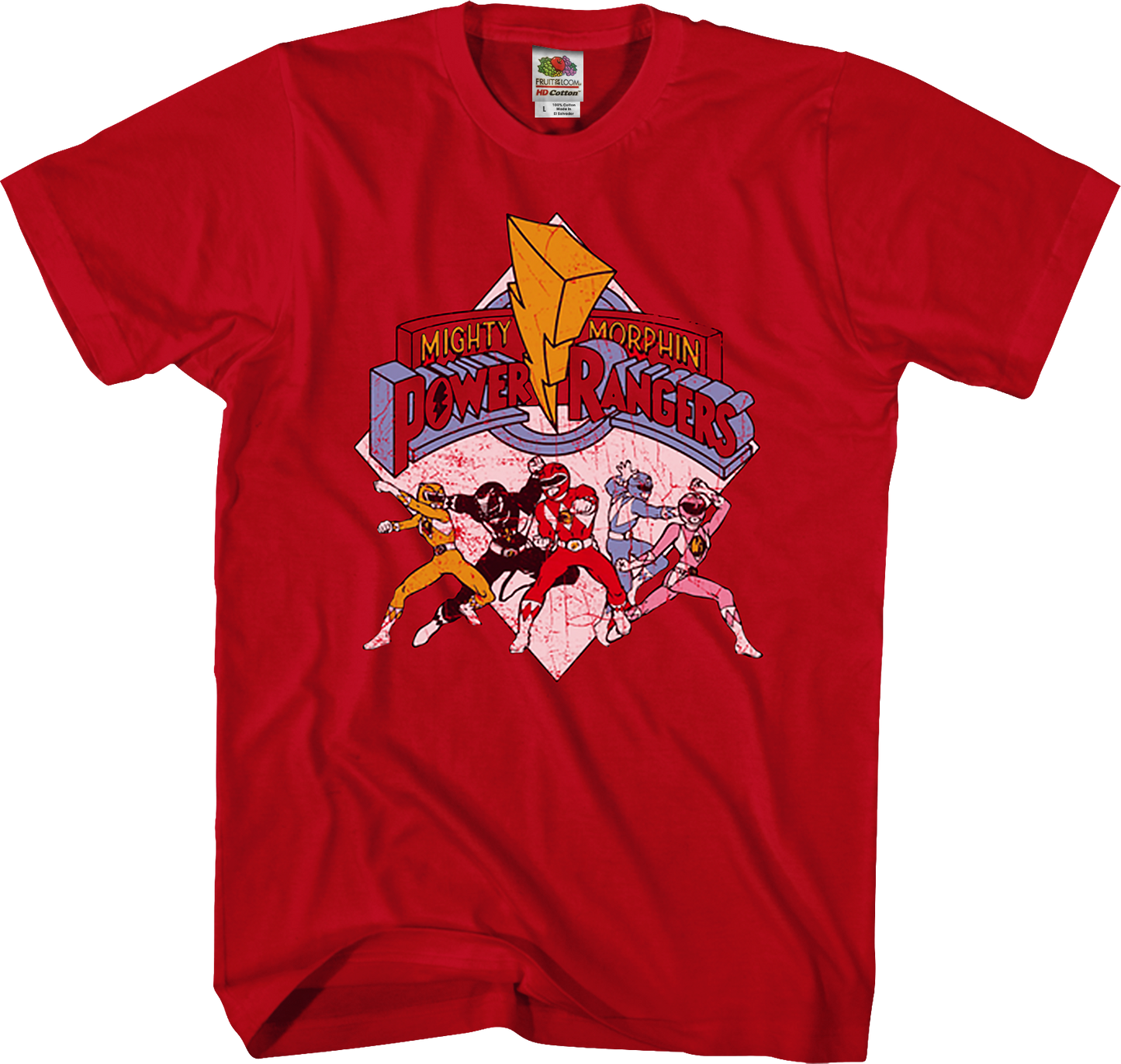 Distressed Mighty Morphin Power Rangers T-Shirt
