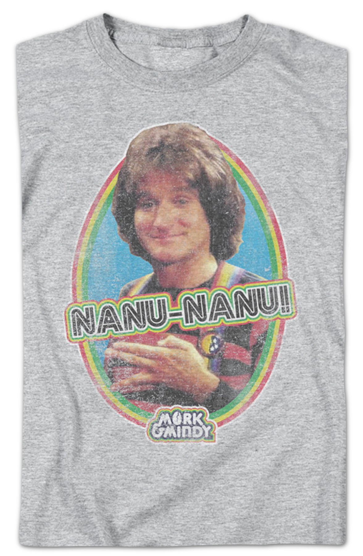 Distressed Nanu Nanu Mork and Mindy T-Shirt