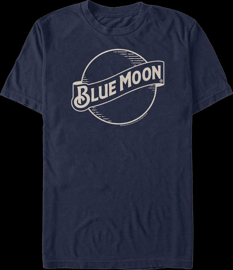 Distressed Navy Logo Blue Moon T-Shirt