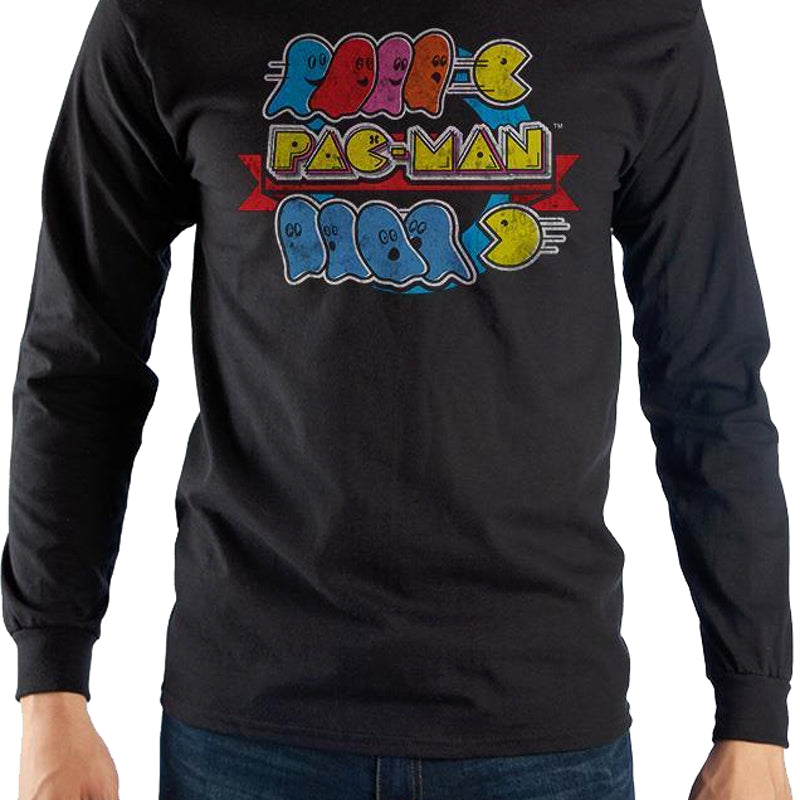 Distressed Pac-Man Long Sleeve Shirt