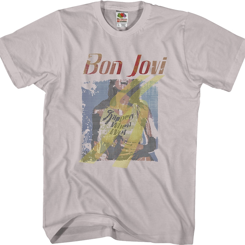 Distressed Slippery When Wet Bon Jovi T-Shirt