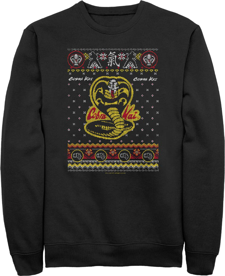 Dojo Logo Faux Ugly Christmas Sweater Cobra Kai Sweatshirt