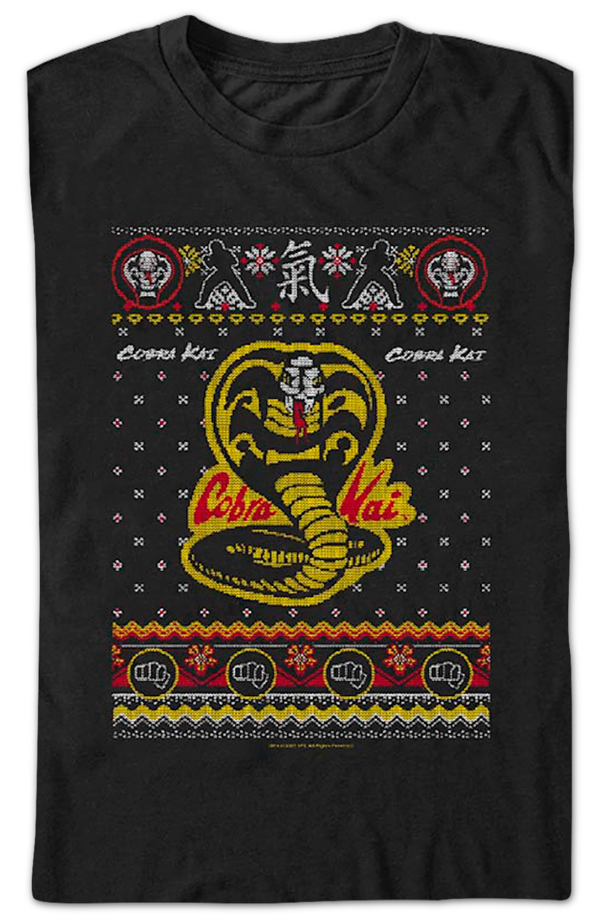 Dojo Logo Faux Ugly Christmas Sweater Cobra Kai T-Shirt