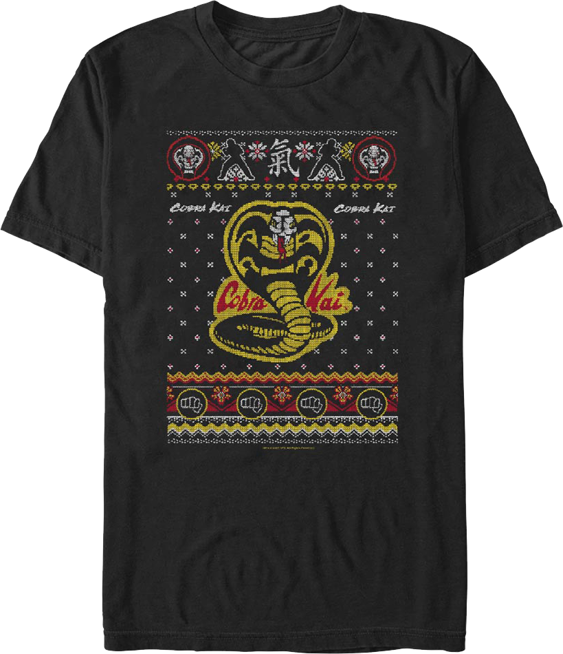 Dojo Logo Faux Ugly Christmas Sweater Cobra Kai T-Shirt