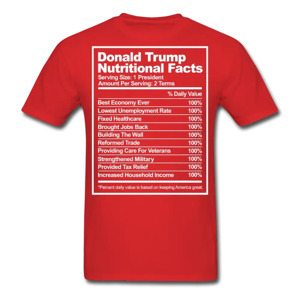 Donald Trump Nutritional Facts T-Shirt
