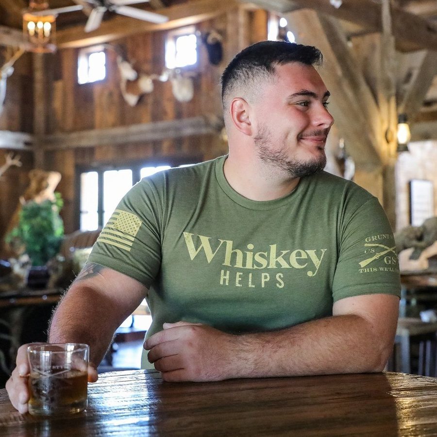 Whiskey Helps‚Ñ¢ T-Shirt - Military Green