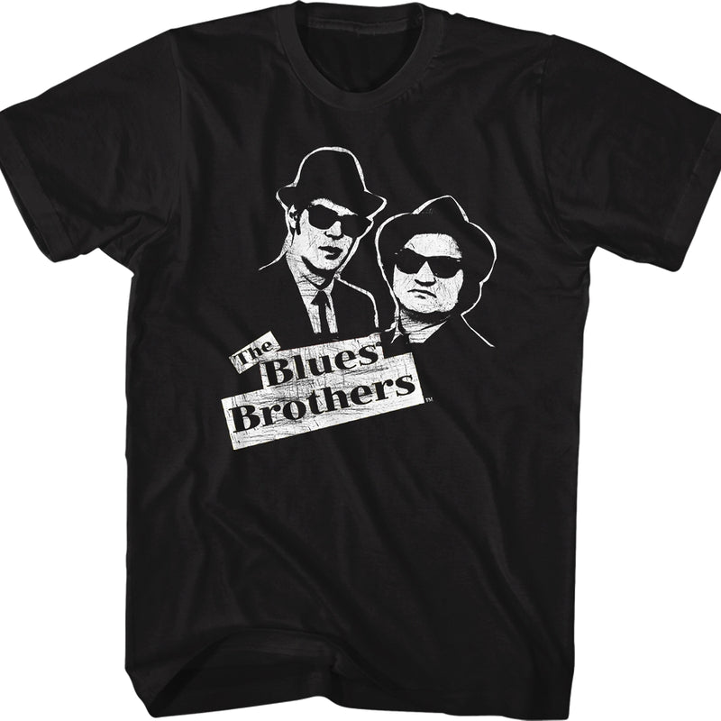 Black Elwood and Jake Sketch Blues Brothers T-Shirt
