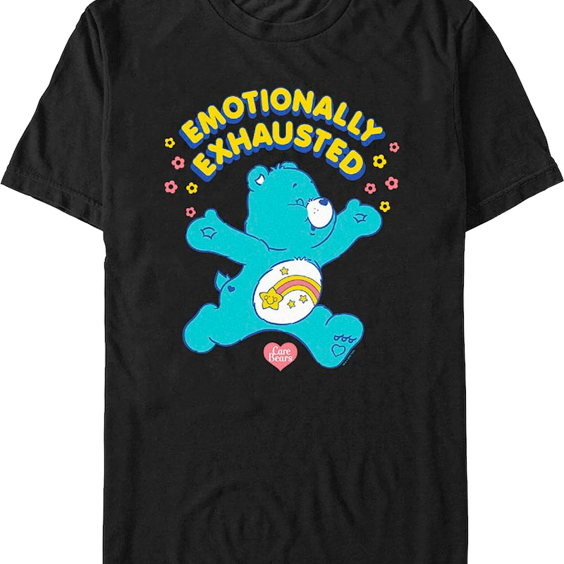 Black Emotionally Exhausted Care Bears T-Shirt