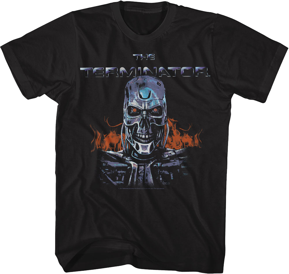 Endoskeleton Flames Terminator T-Shirt