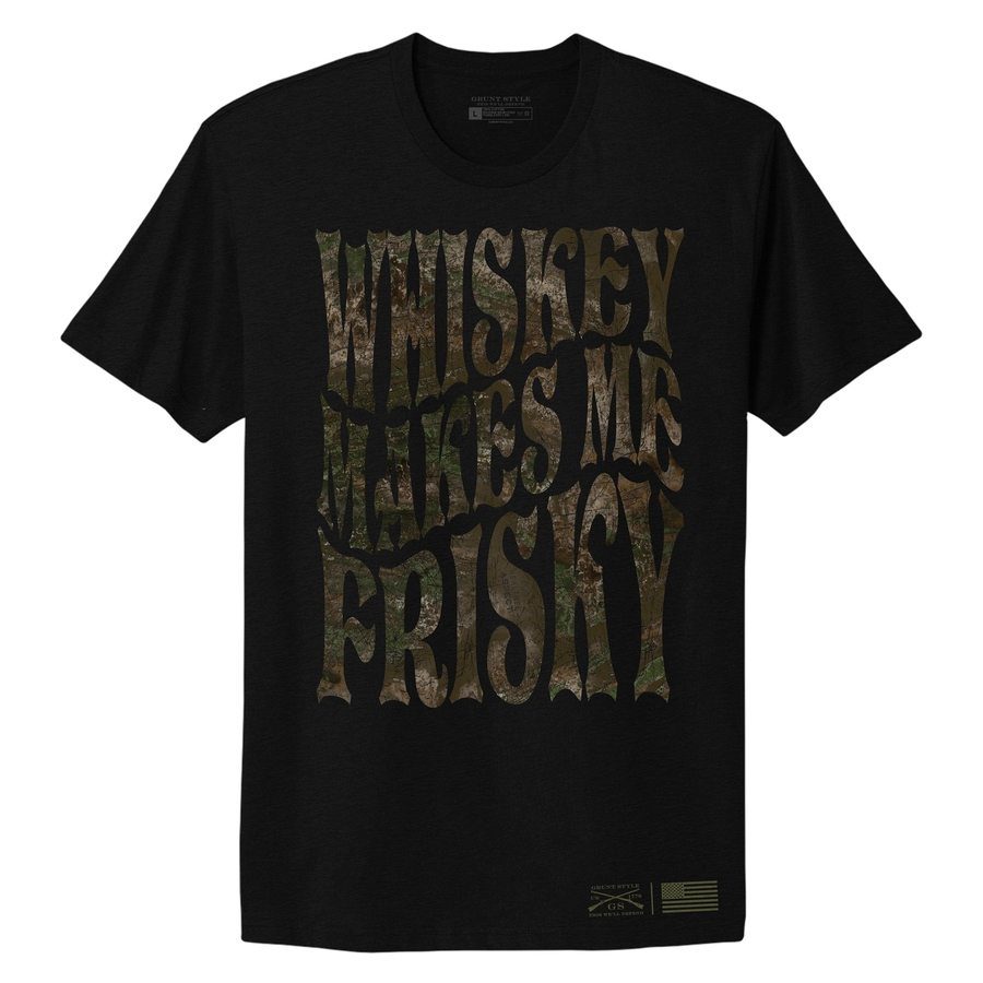 Women's Whiskey Makes Me Frisky Boyfriend Fit T-Shirt - Realtree Riverbend¬Æ