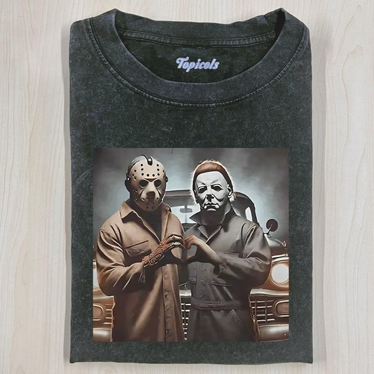 VINTAGE JASON AND MICHAEL HALLOWEEN T-SHIRT Style001