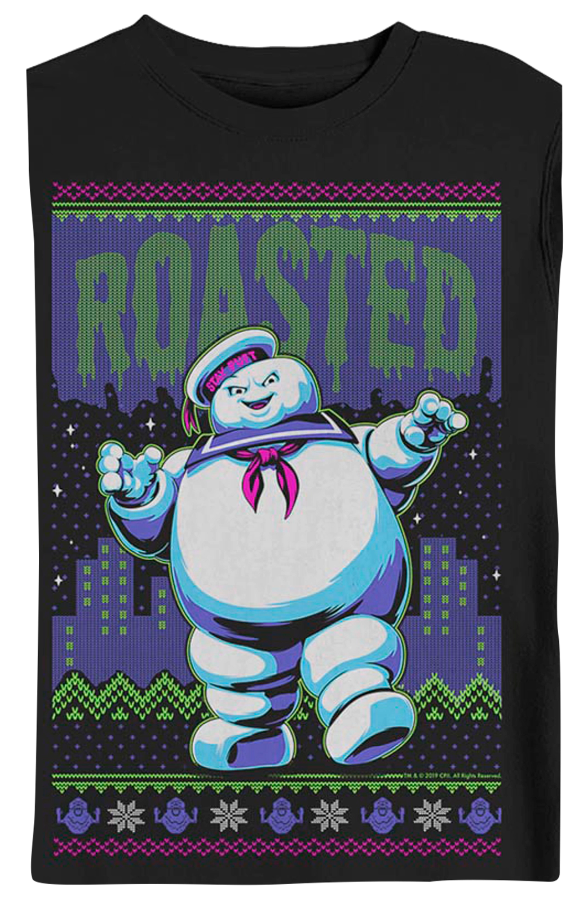 Faux Ugly Stay Puft Marshmallow Man Ghostbusters Christmas Sweatshirt