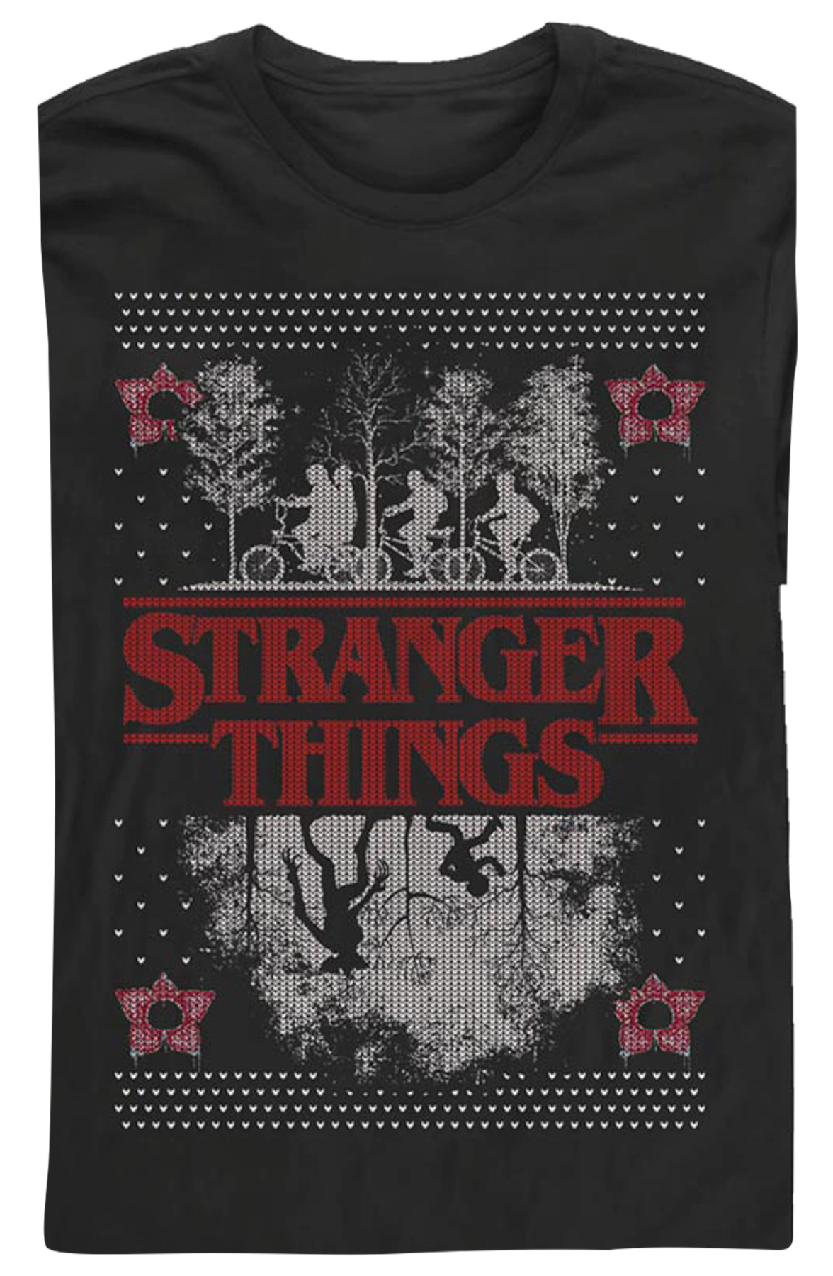 Faux Ugly Knit Stranger Things Christmas Long Sleeve Shirt