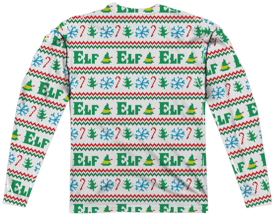 Faux Ugly Sweater Buddy the Elf Long Sleeve Tee