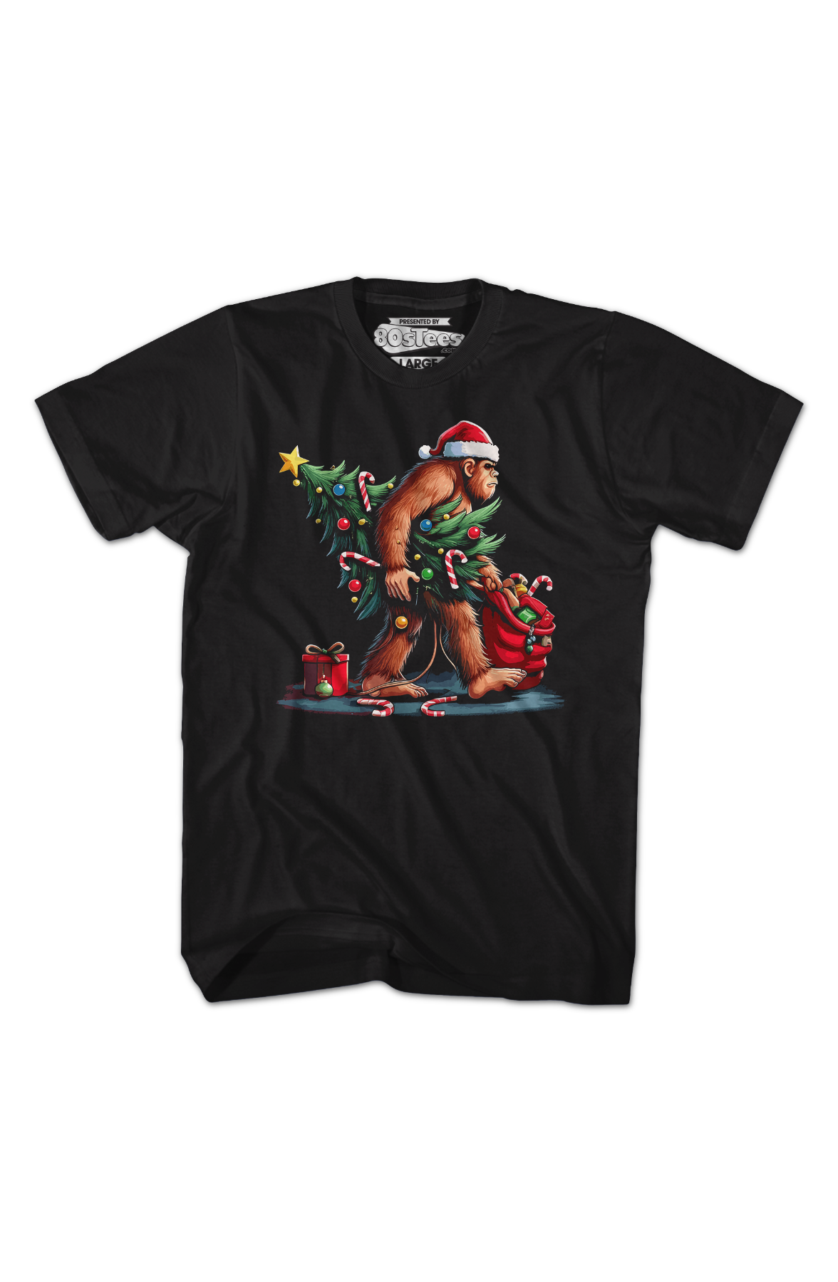 Festive Bigfoot Christmas T-Shirt