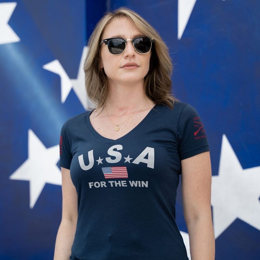 Women's USA For The Win V-Neck T-Shirt - Midnight Navy