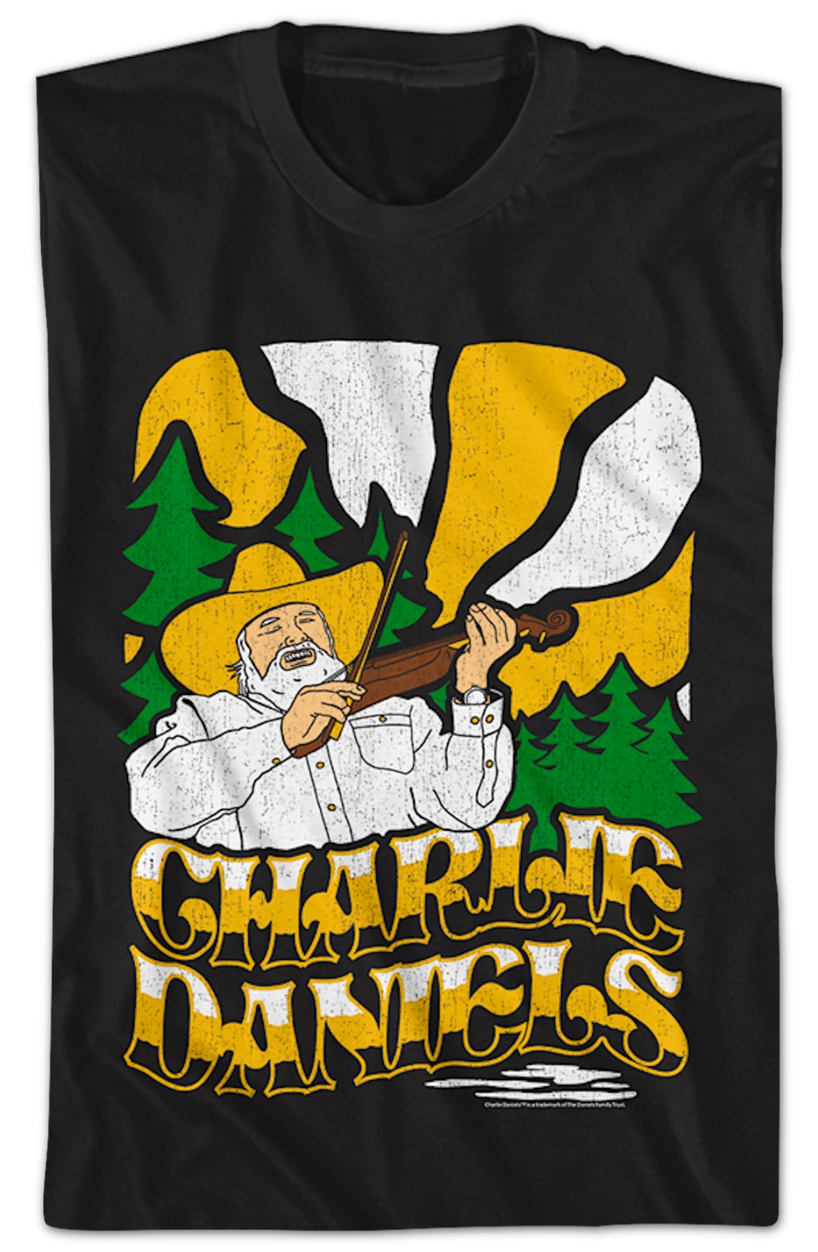 Fiddle Illustration Charlie Daniels T-Shirt