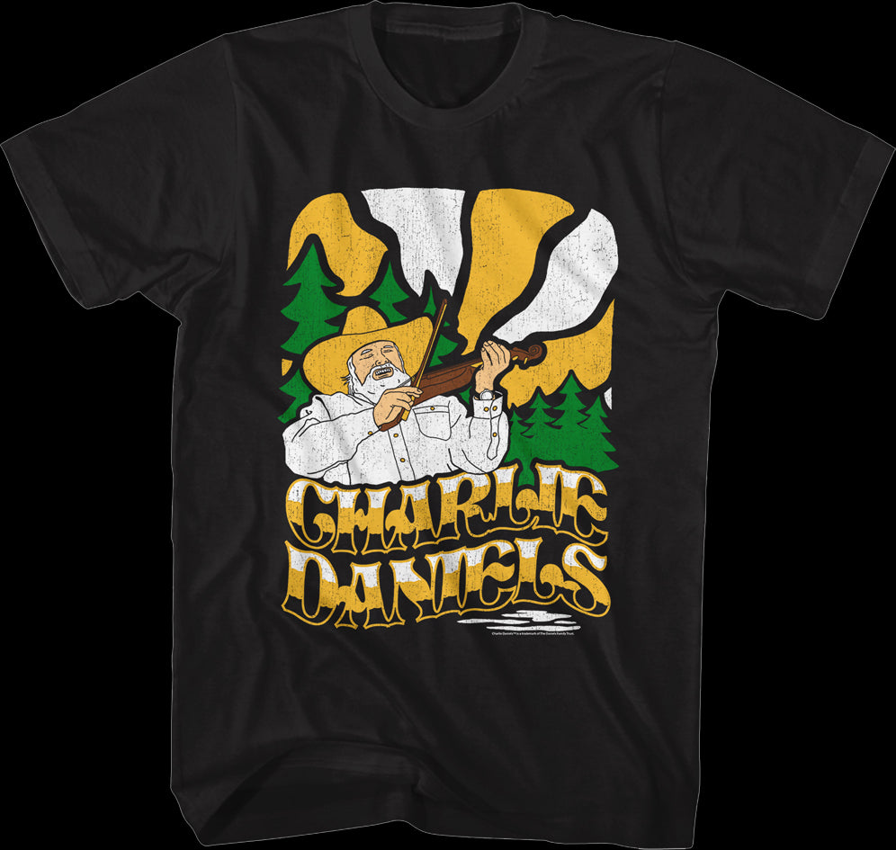 Fiddle Illustration Charlie Daniels T-Shirt