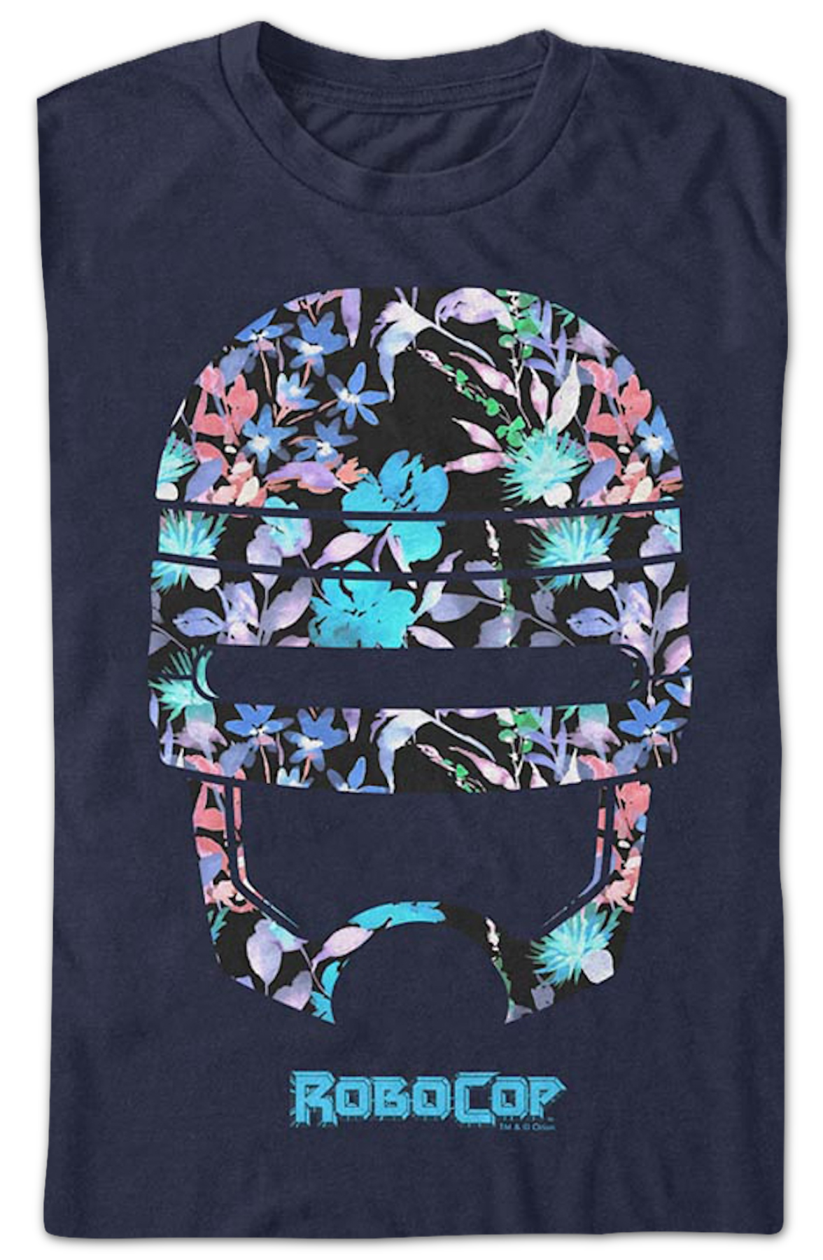 Floral Helmet Robocop T-Shirt