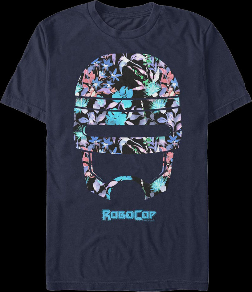 Floral Helmet Robocop T-Shirt