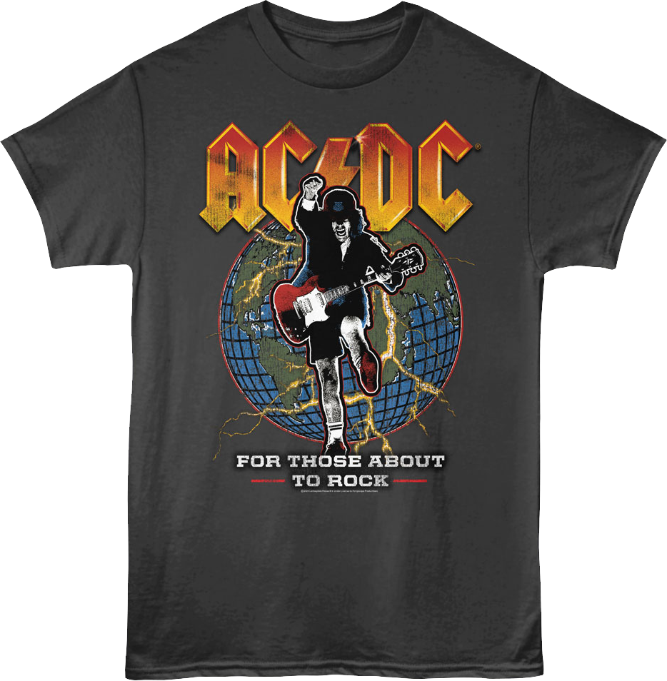 For Those About To Rock Globe ACDC T-Shirt