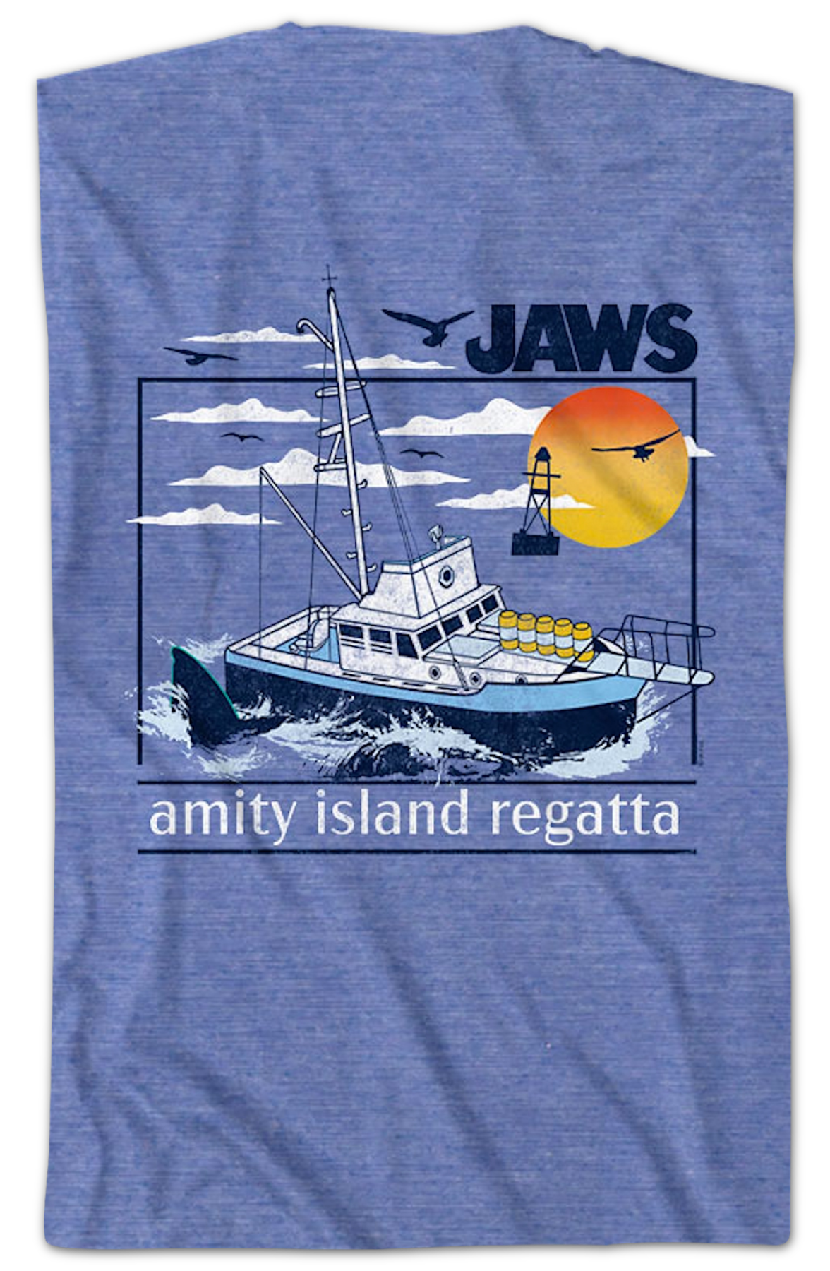 Front & Back Amity Island Regatta Jaws T-Shirt