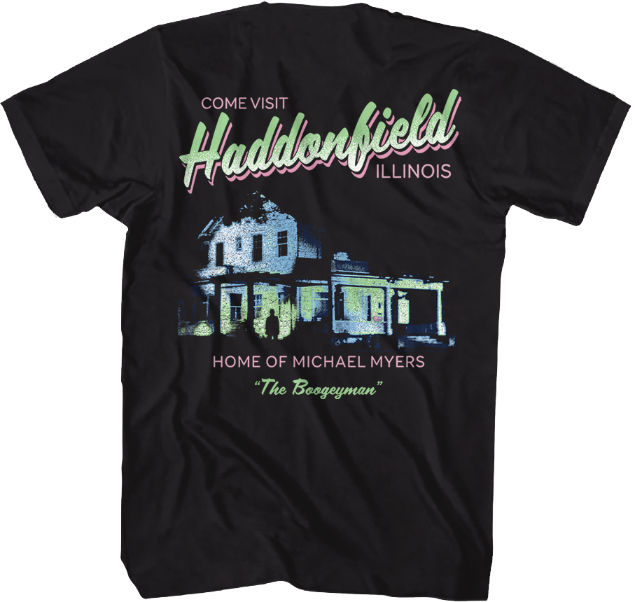 Front & Back Come Visit Haddonfield Halloween T-Shirt