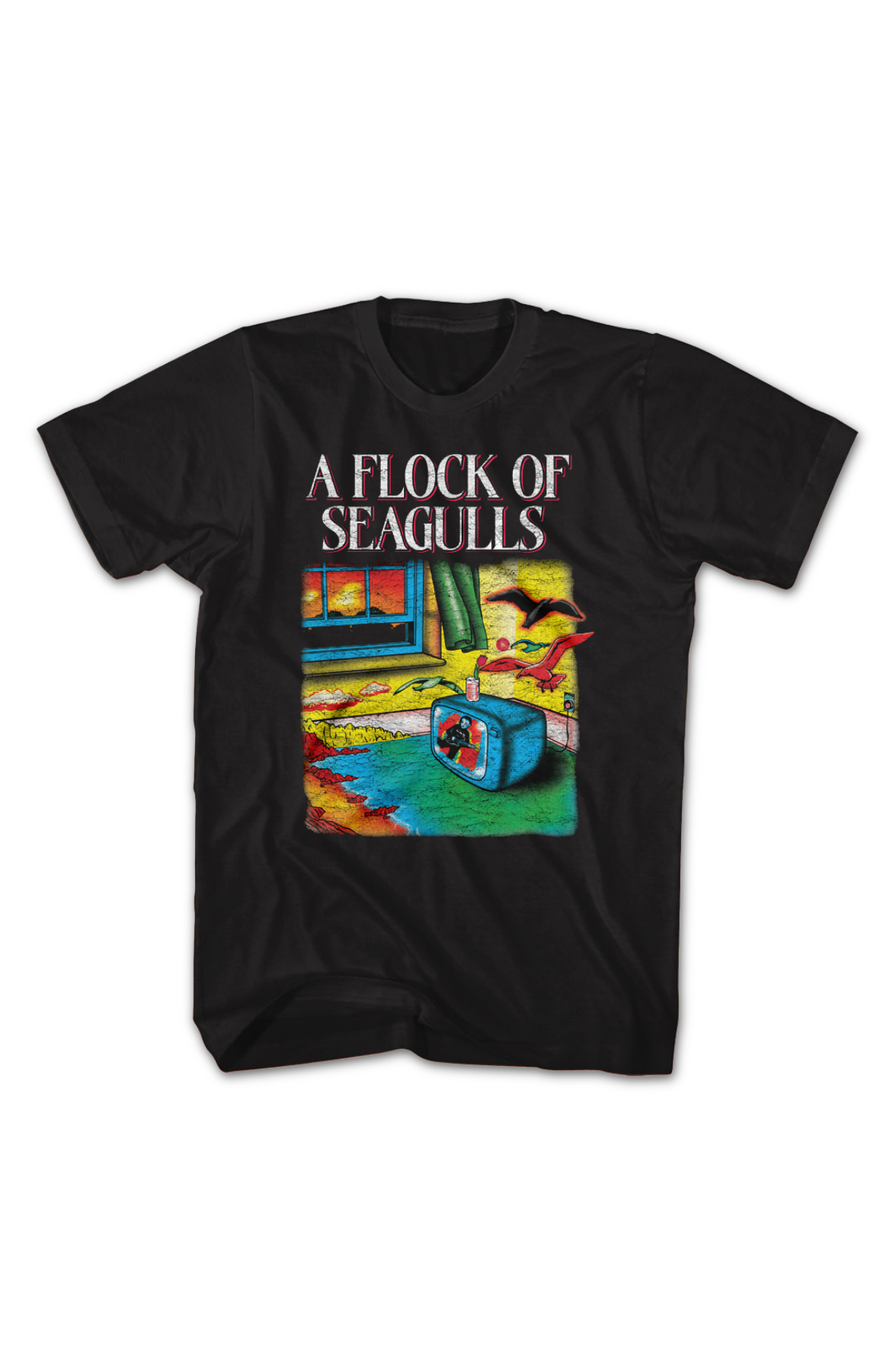 Front & Back Flock Of Seagulls T-Shirt